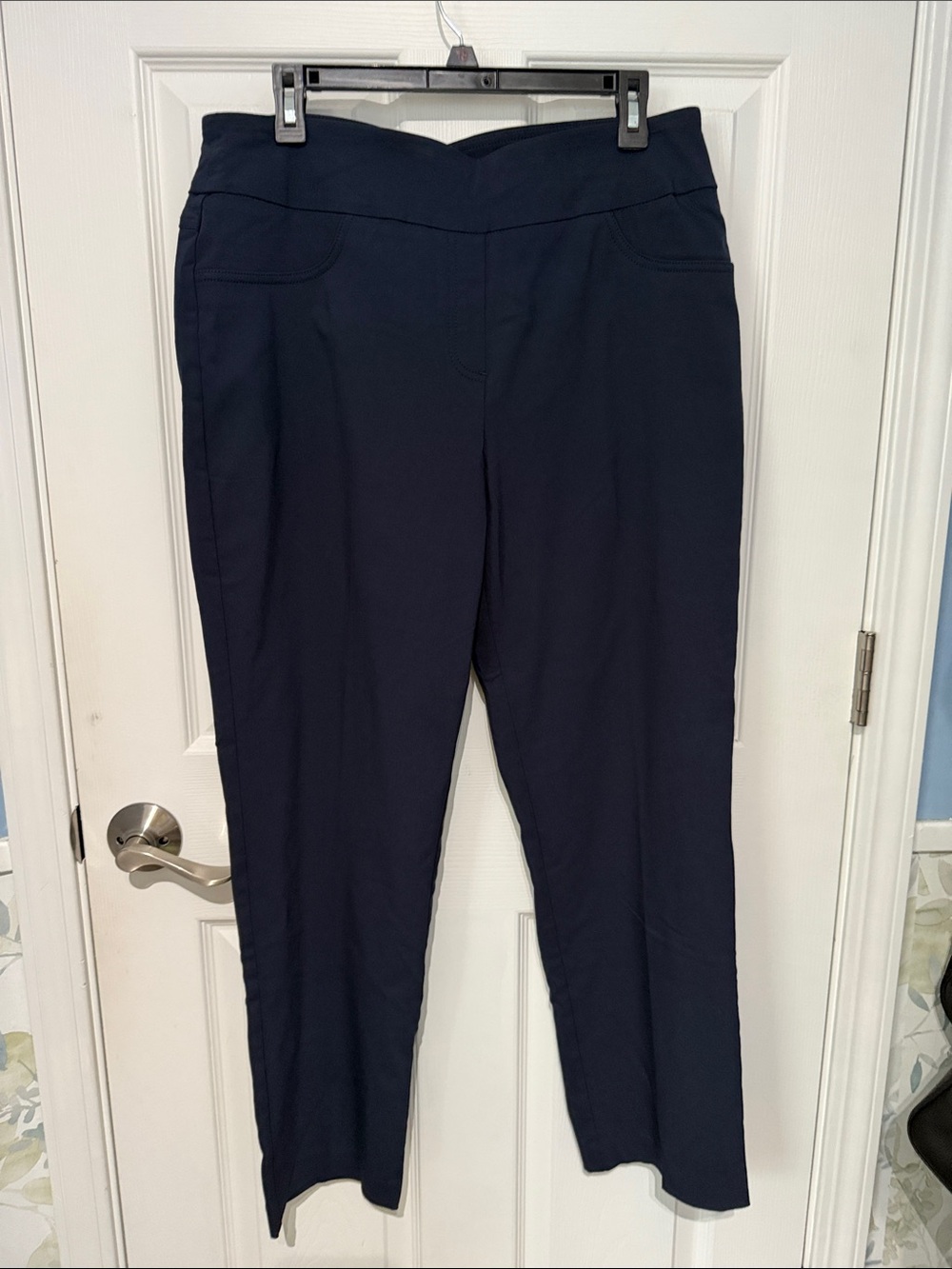 NWT Ruby Rd. Navy Pull-On Straight Leg Ponte Pants. Size 14.